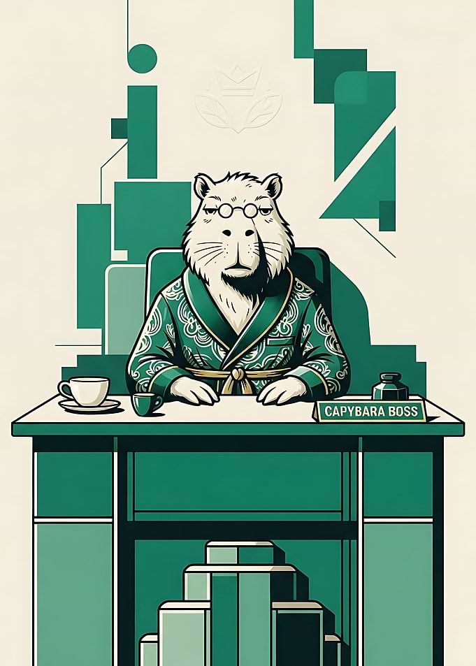 Capybara Boss in Green Robe