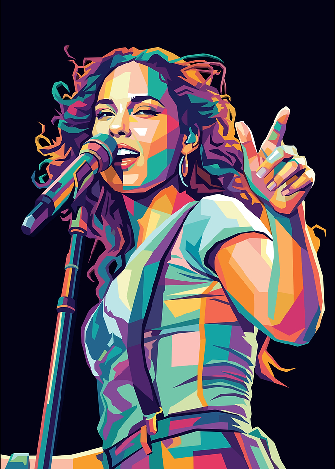 Alicia Keys WPAP Pop Art Portrait