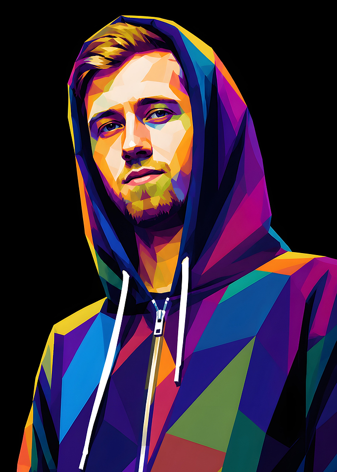 Alan Walker Low Poly Portrait