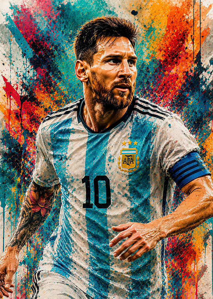 Lionel Messi Argentina Soccer Portrait