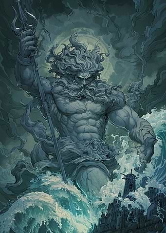 Poseidon Rising from the Sea