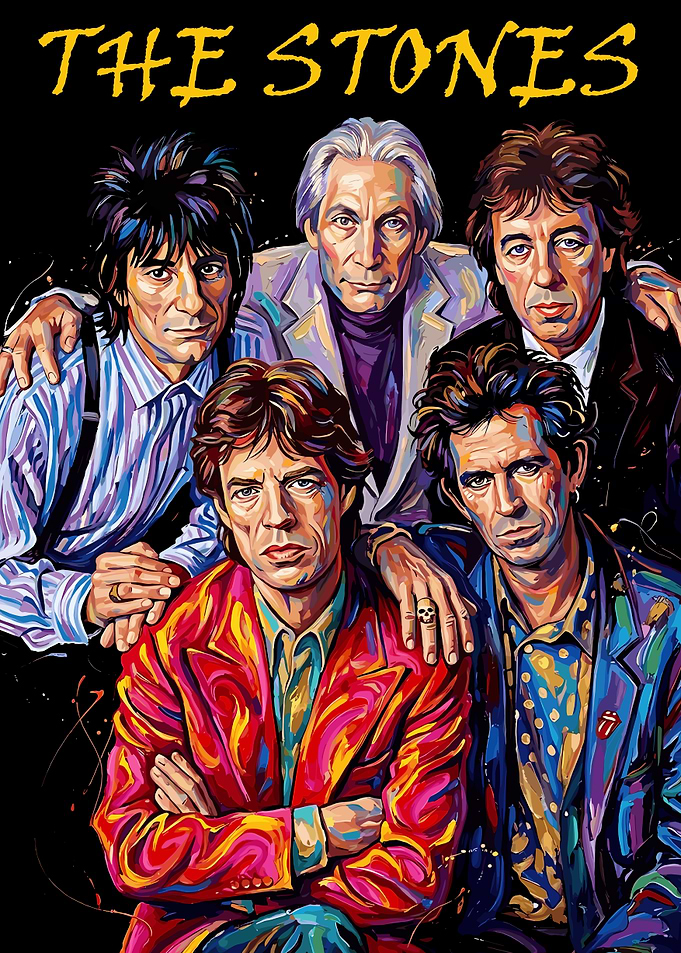 The Rolling Stones Vibrant Portrait