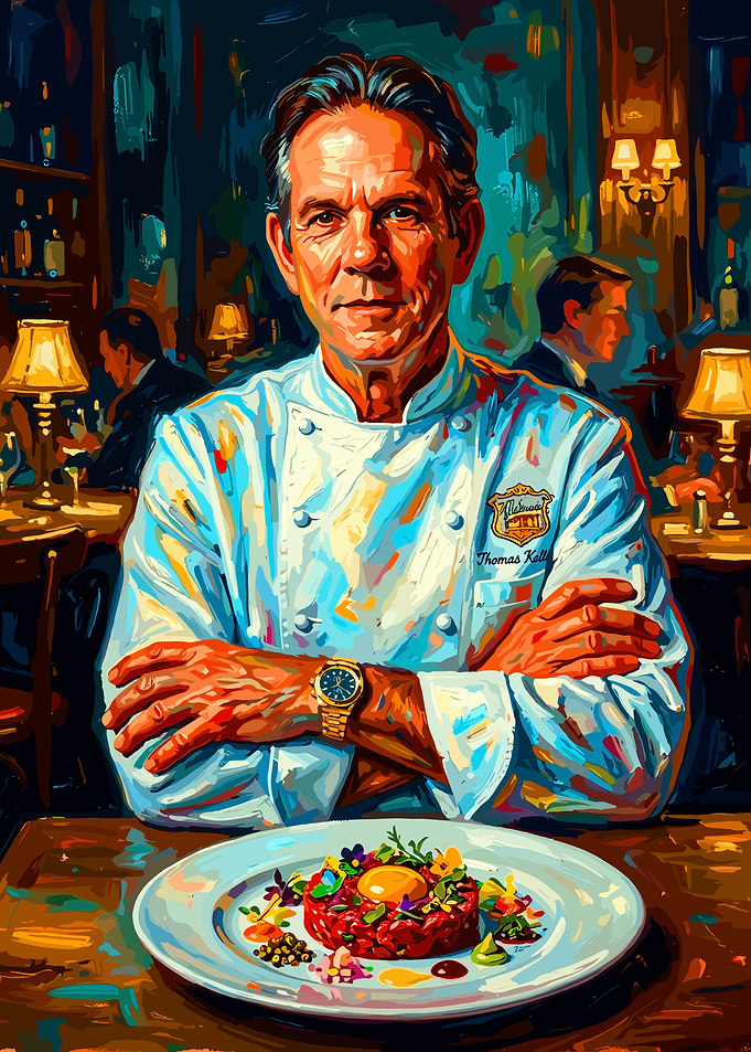Chef Thomas Keller with Steak Tartare