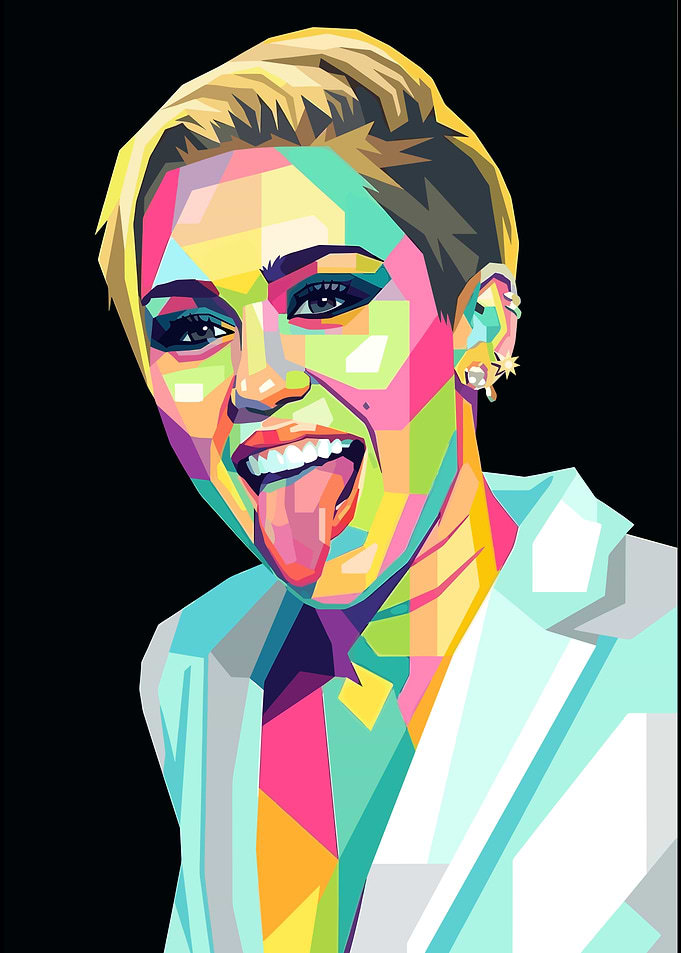 Miley Cyrus Pop Art Portrait