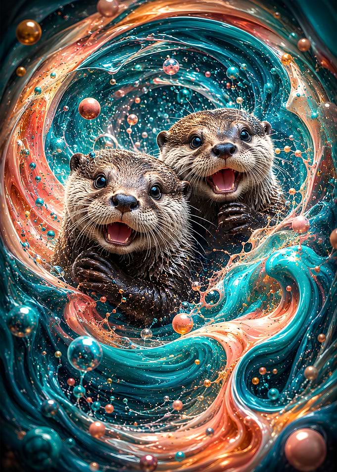 Playful Otters