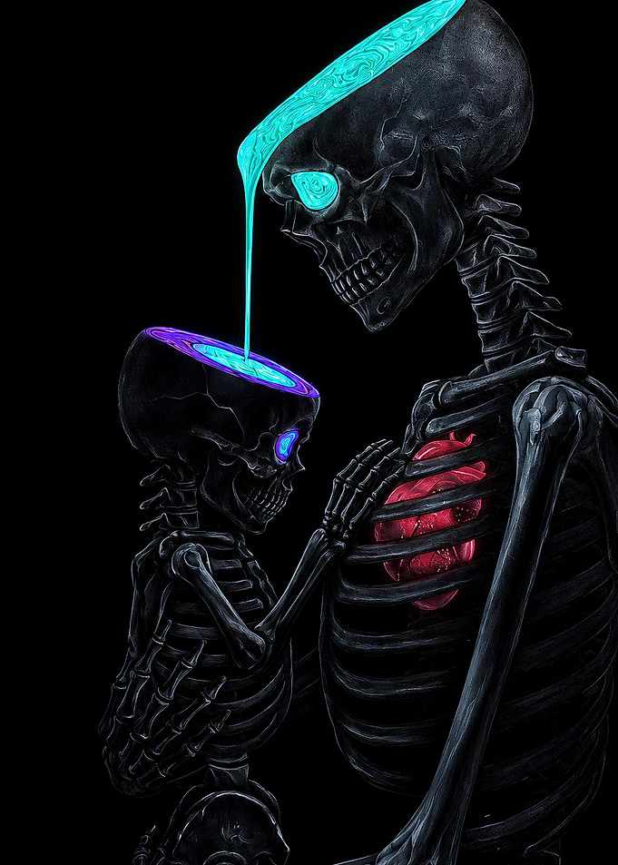 Glowing Skeleton Parent and Child