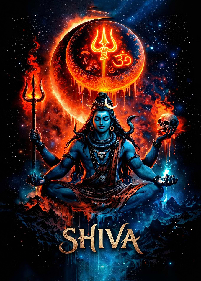 Lord Shiva Cosmic Meditation Poster