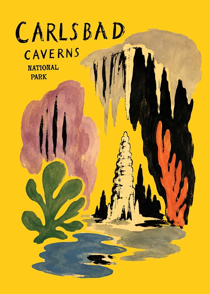 Carlsbad Caverns National Park Vintage Poster
