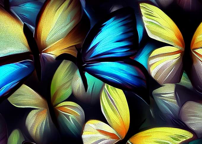 Vibrant Abstract Butterfly Collage