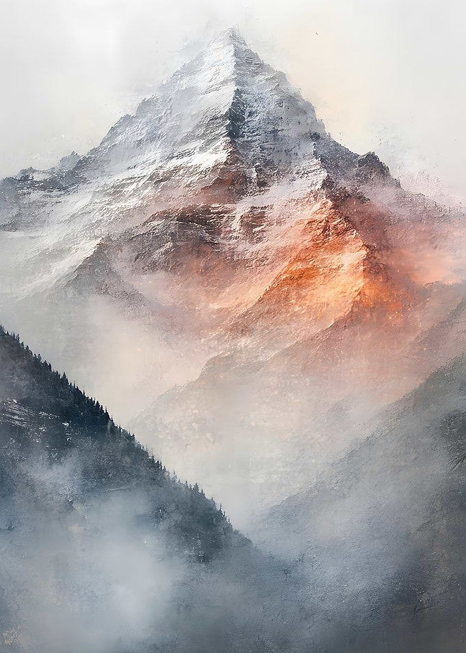 Majestic Snow-Capped Mountain Peak