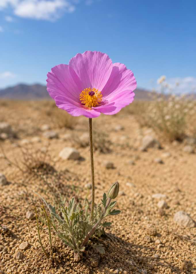 Single Pink Desert Poppy