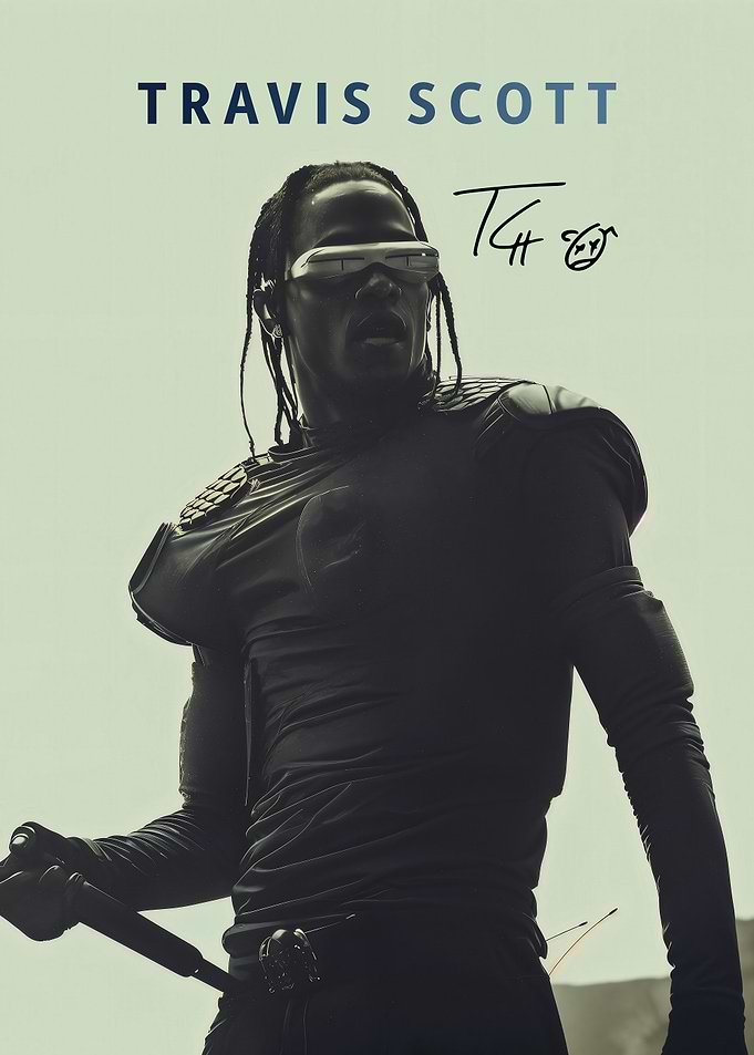 Travis Scott Futuristic Portrait Poster