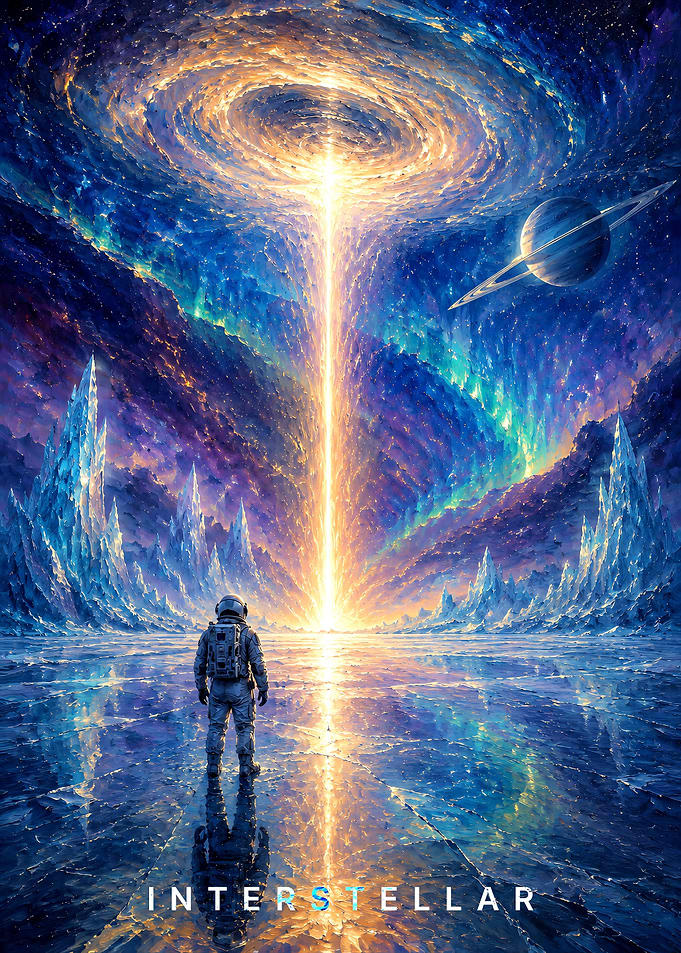 Interstellar Astronaut on Frozen Planet
