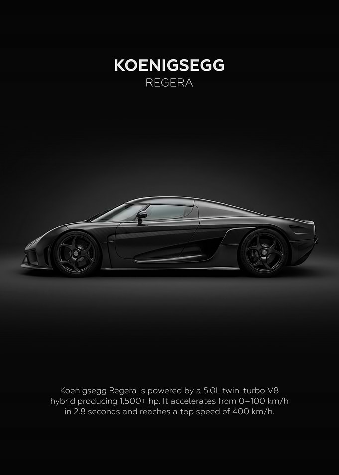 Dark Car Koenigsegg Regera Side View