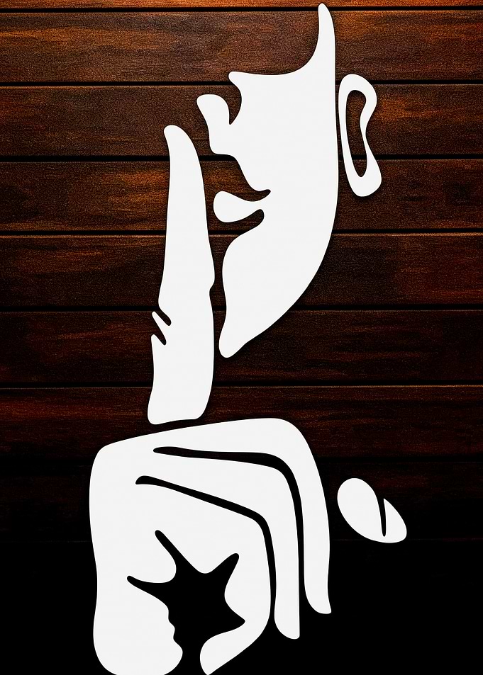 Minimalist Silence Gesture Wall Art