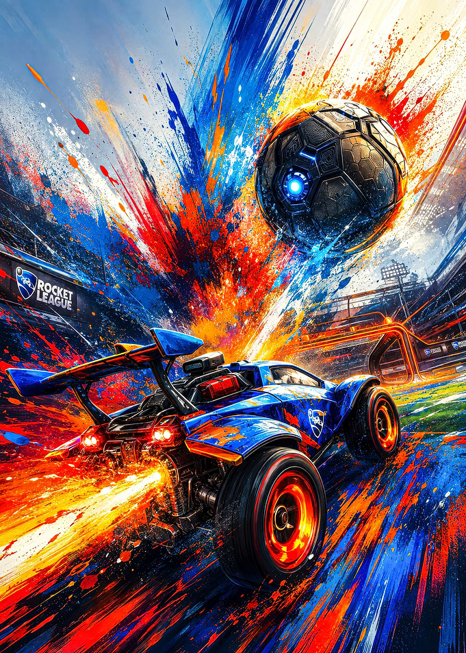 Rocket League Action Splash Art