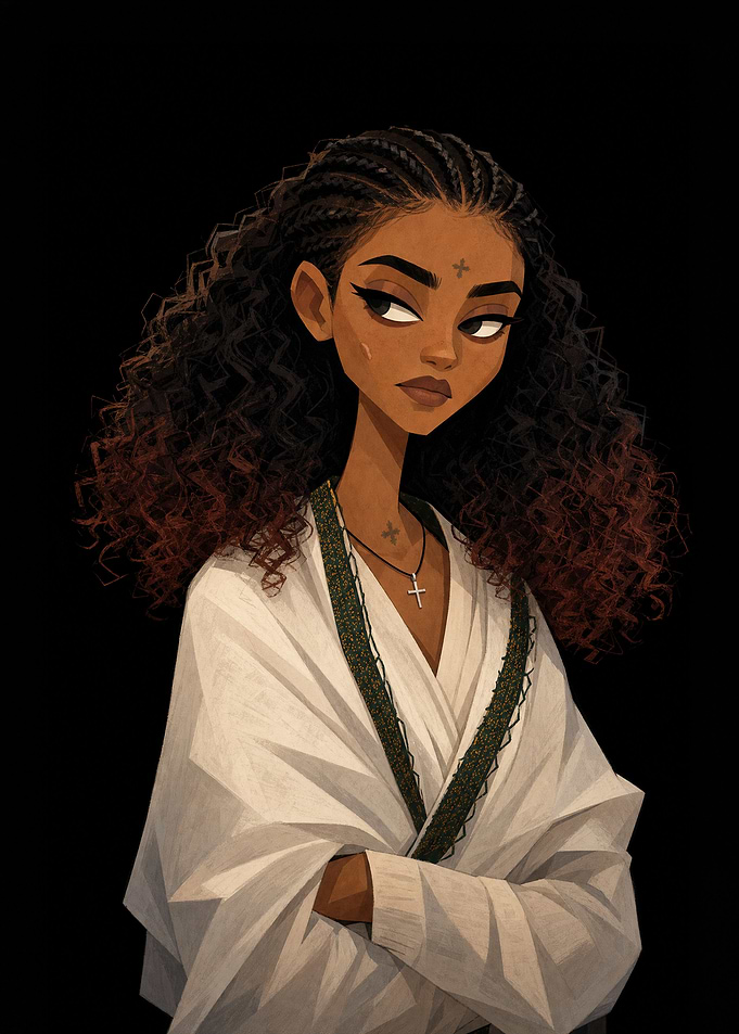 Stylized Portrait of a Young Woman