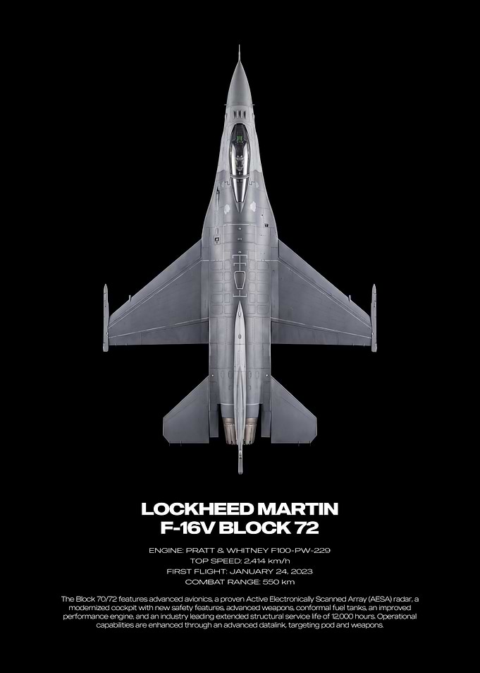 Lockheed Martin F-16V Block 72 Poster