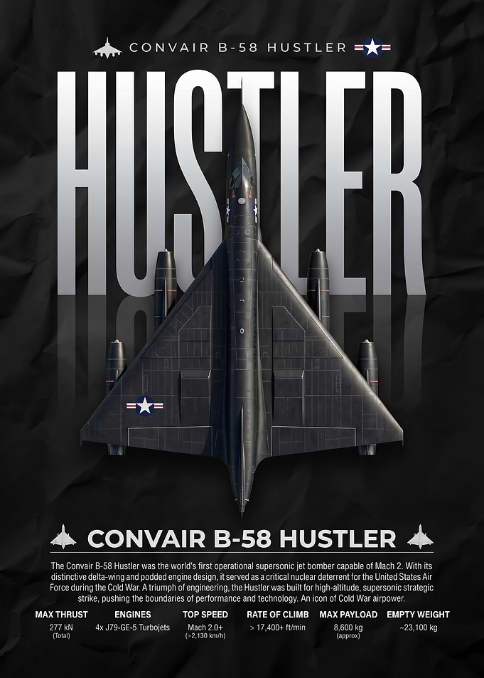 Convair B-58 Hustler Technical Poster