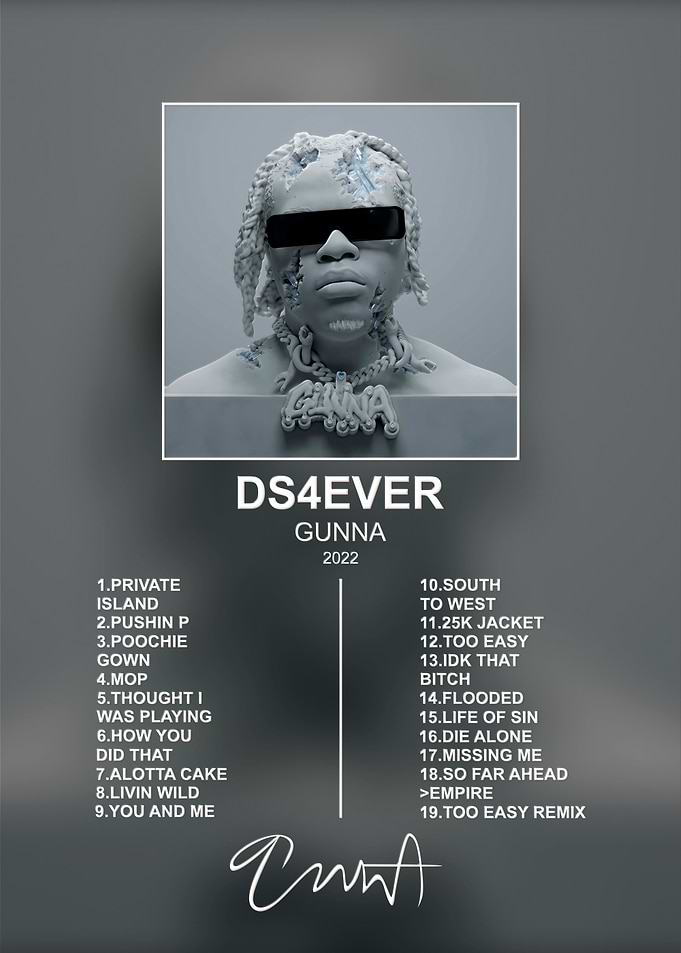 Gunna DS4EVER Album Tracklist Poster