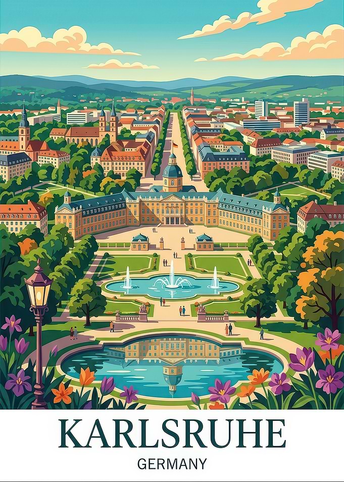 Karlsruhe Germany Travel Poster