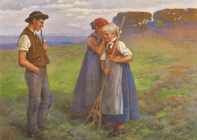 Peasant Folk in a Meadow