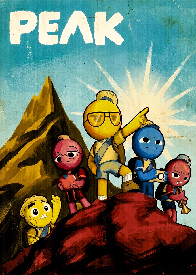 Peak Adventure Cartoon Poster