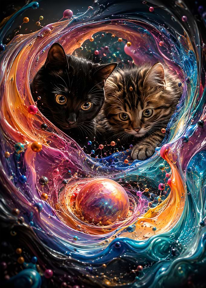 Two Curious Cats