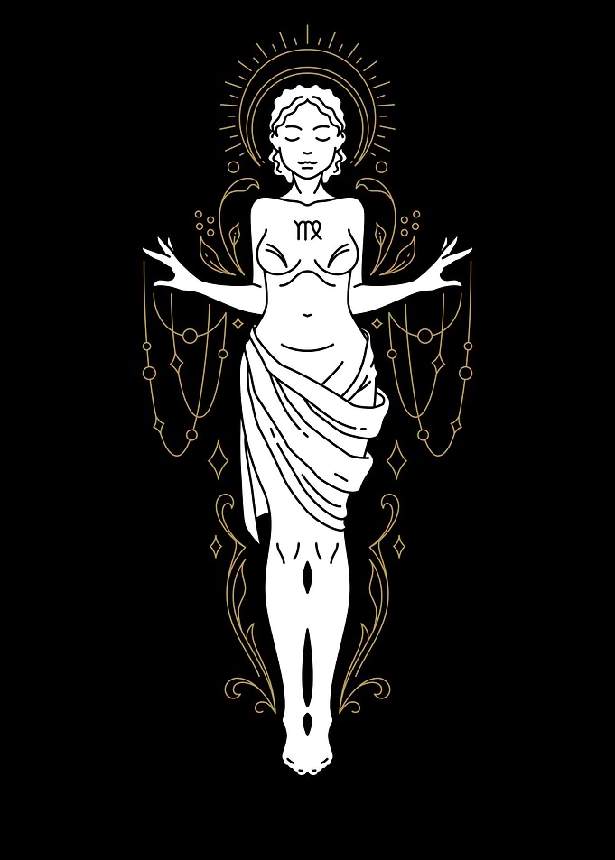 Virgo Zodiac Sign Minimalist Illustration
