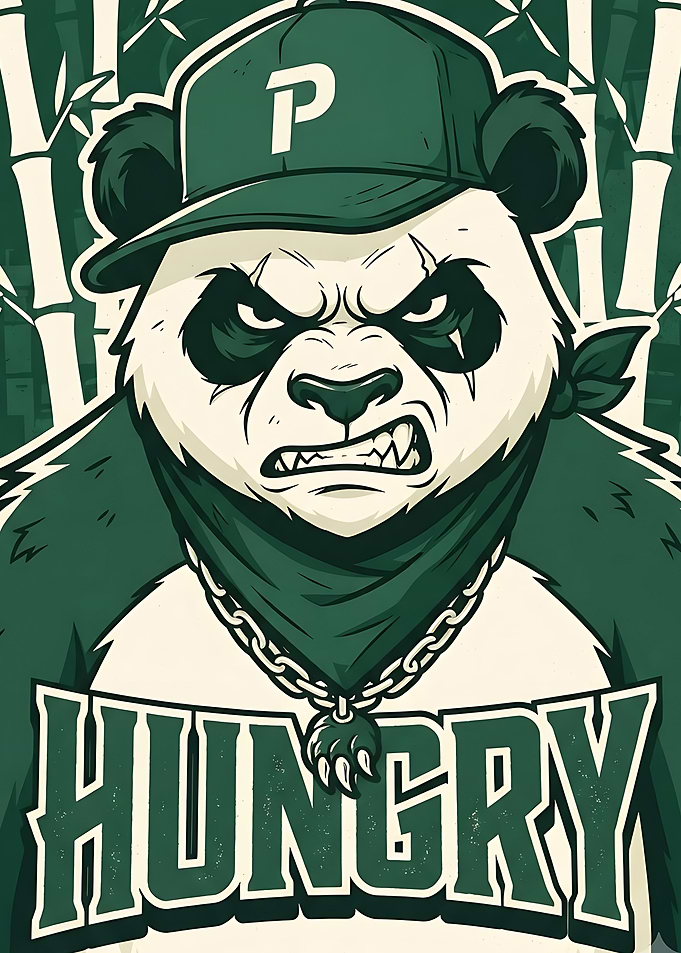 Aggressive Hungry Panda Streetwear Graphic