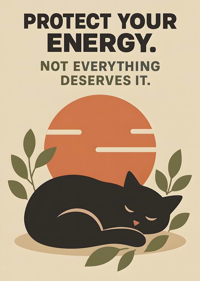 Protect Your Energy Cat Poster