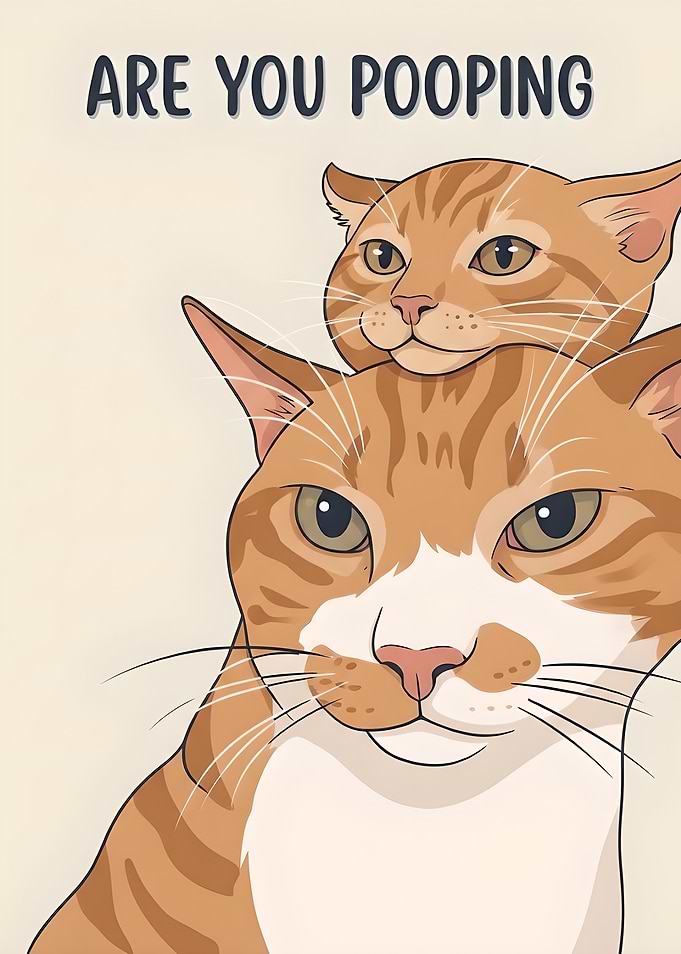 Funny Cat Bathroom Wall Art