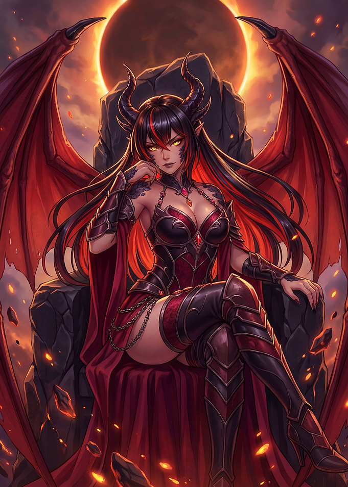 Demon Queen Sitting on Throne