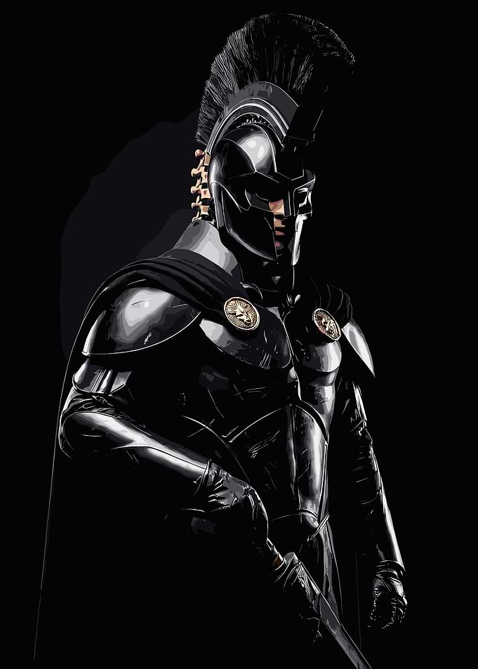Dark Spartan Warrior Digital Art