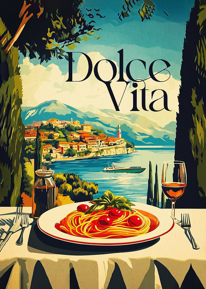 Dolce Vita Italian Coastal Dining Poster