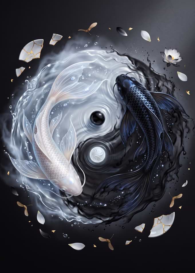 Yin Yang Koi Fish Elements