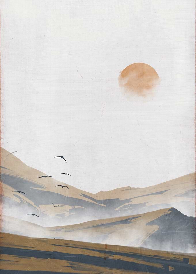Minimalist Mountain Landscape