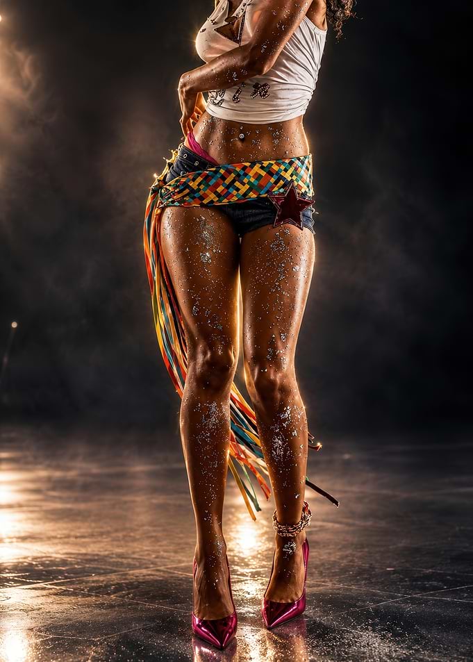 Glittering Dancer in Festive Attire