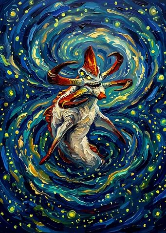Reaper Leviathan Starry Night Painting
