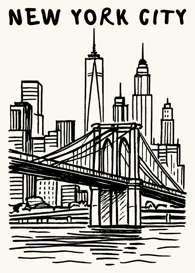 New York City Skyline Sketch