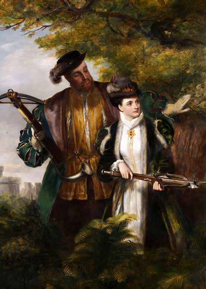 King Henry and Anne Boleyn Deer Shooting in Windsor Forest, 1903 By William Powell Frith