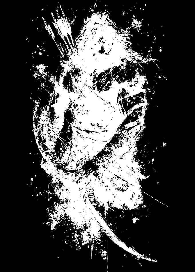 Splatter Art Archer Silhouette