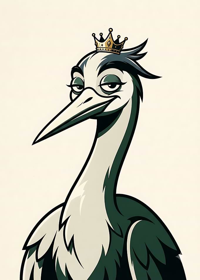 Royal Stork Cartoon Character