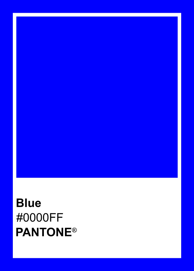 Pantone Blue Color Swatch Poster