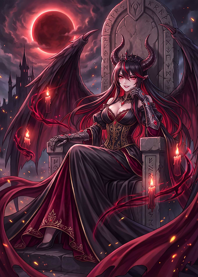 Demon Queen on Dark Throne