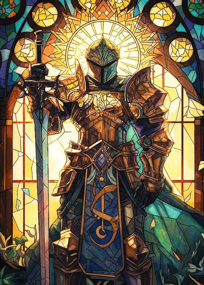 Stained Glass Paladin Knight