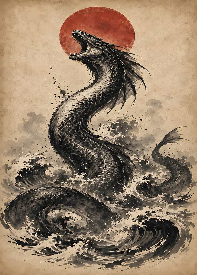 Sea Monster Ocean Waves