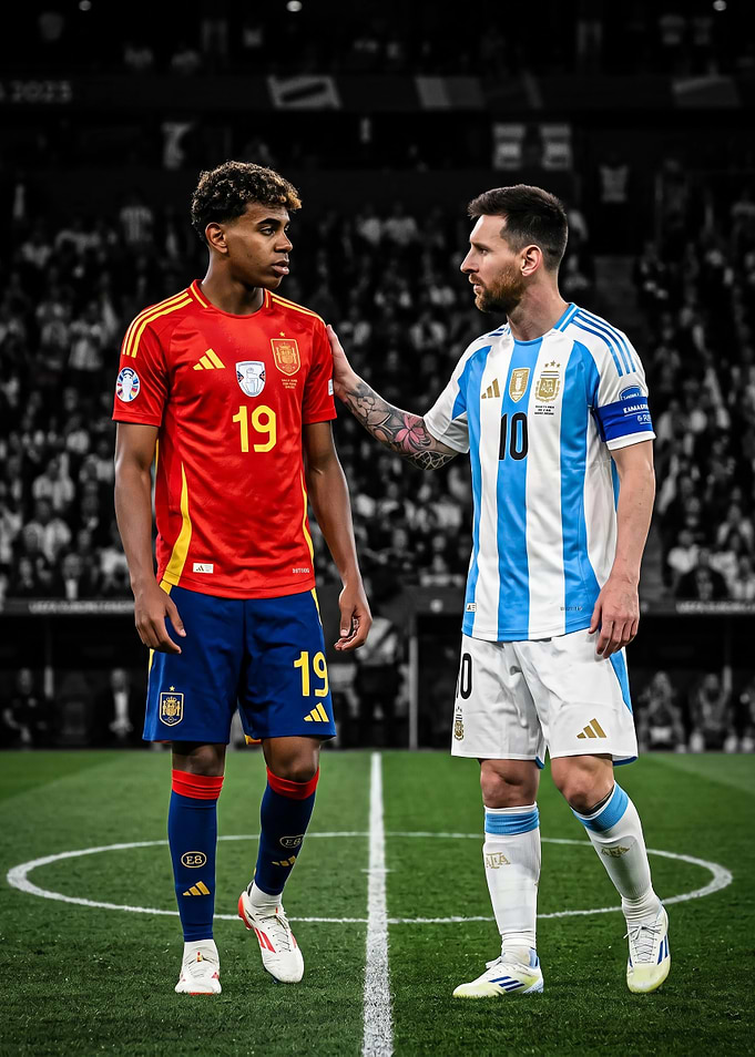 Lamine Yamal and Lionel Messi Meeting