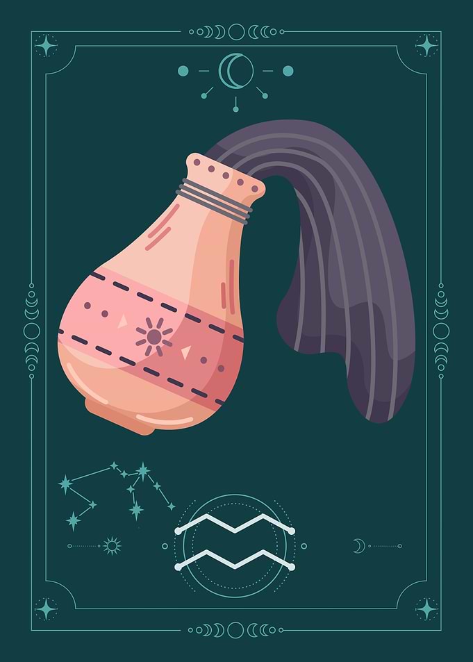 Aquarius Zodiac Sign Illustration
