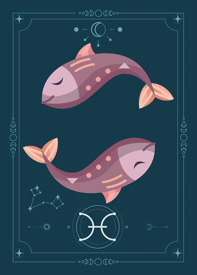 Pisces Zodiac Sign Illustration